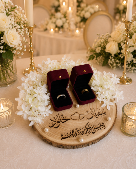 صينية خطوبة خشب زيتون