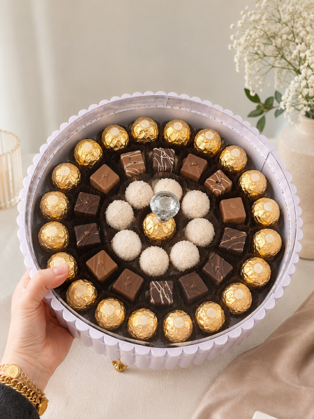 صينية ضيافة العيد الفاخرة بغطاء شفاف