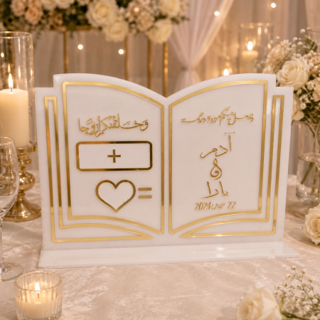 ستاند كتاب العرسان…يشمل علبه حبر مزينه