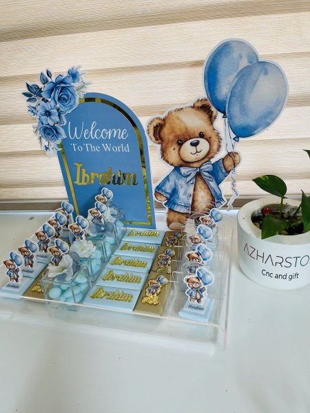 صينية مع توزيعات ثيم الدب